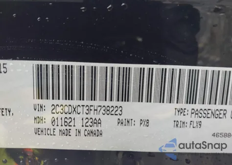 2015 Dodge Charger Road/Track z USA, uszkodzony, nr VIN 2C3CDXCT3FH738223